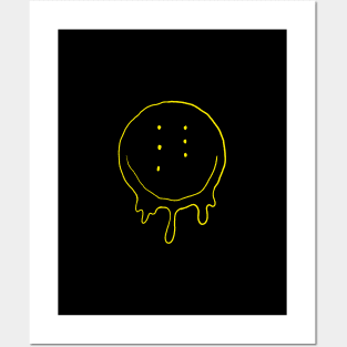 Drippy Six-Eyed Smiley Face, Medium Posters and Art